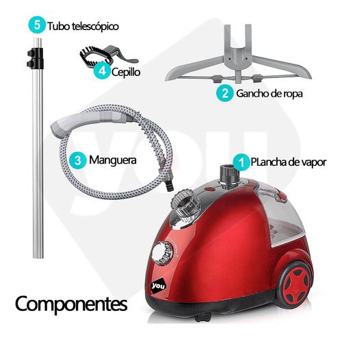Plancha Vertical de Vapor Sokany 1800W | Elimina Arrugas Rápido | Depósito Grande y Placa XL Con Ruedas
