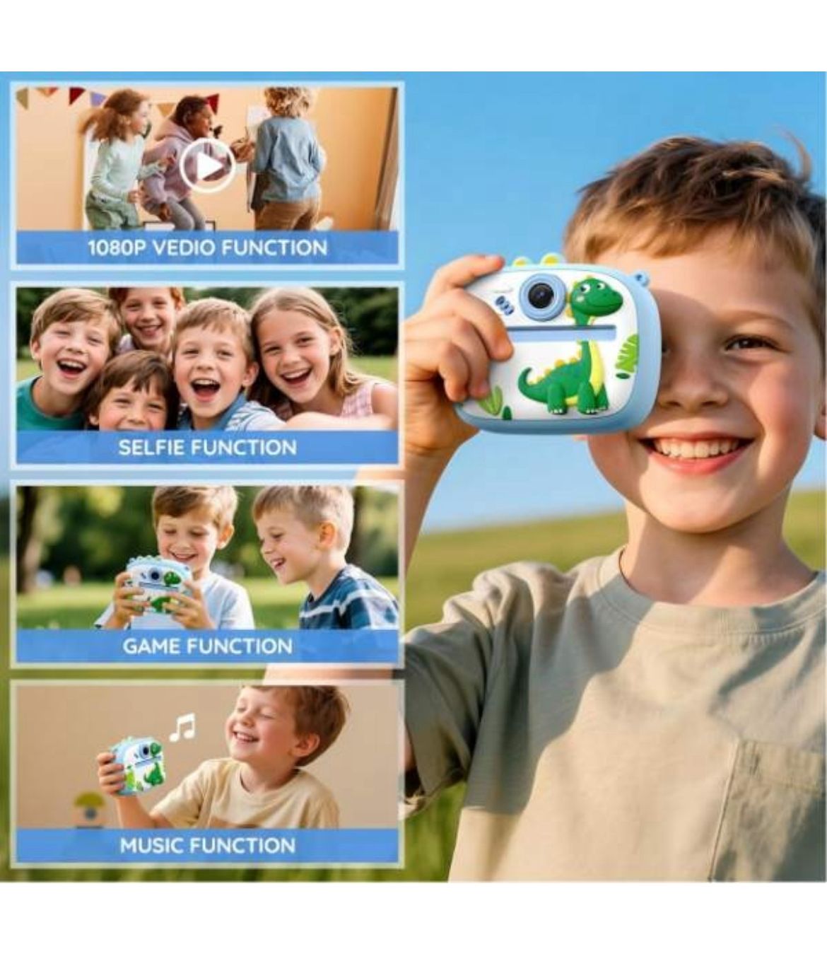 Cámara Fotográfica Infantil Unicornio Instantánea | Cámara Digital para Niños con Impresión Térmica, Juegos y Video