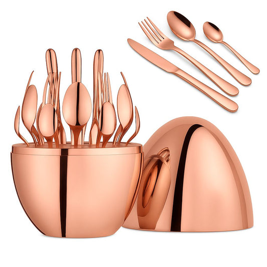 Juego de Cubiertos de Acero Inoxidable 24 Piezas con Estuche Moderno Elegante para Hogar