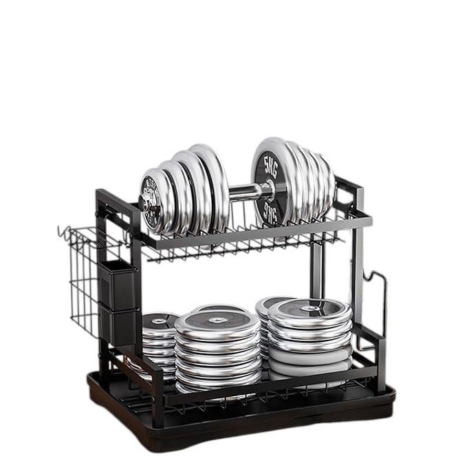 Organizador y Escurridor Loza Platos Acero Inoxidable 2 Niveles