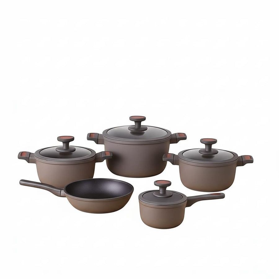 Set de Ollas Renahouse Germany 9 Piezas | Antiadherentes Premium | Libres de PFOA y Plomo | Batería de Cocina de Lujo