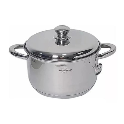 Batería de Cocina de Acero Quirurgico 13 Piezas SwissHome con Tapas y Tetera Ollas y Sartenes Premium