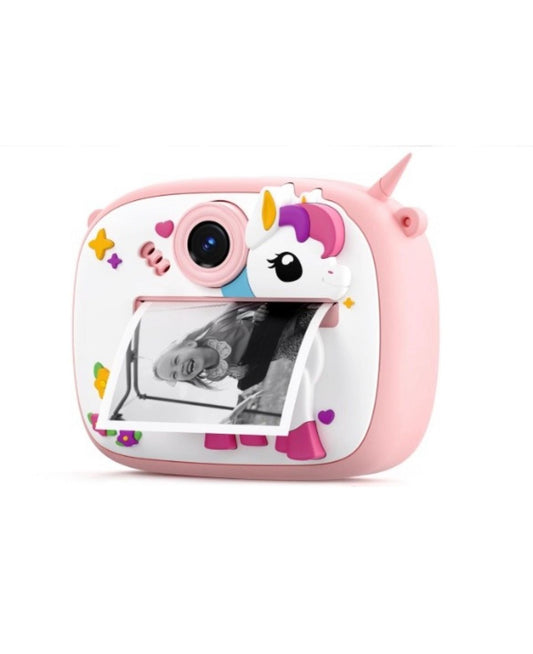 Cámara Fotográfica Infantil Unicornio Instantánea | Cámara Digital para Niños con Impresión Térmica, Juegos y Video