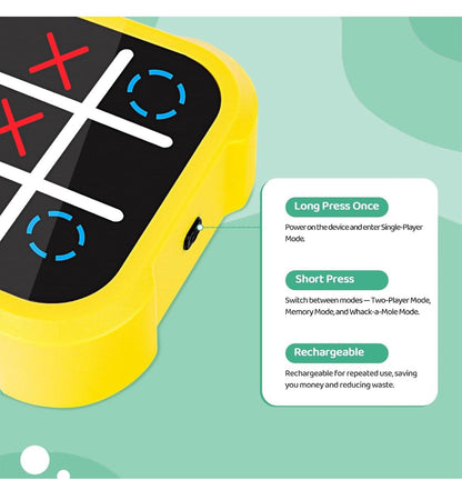 Juego Electrónico 3 en Raya Tic Tac Toe Portátil | Juguete Interactivo de Estrategia para Niños y Adultos