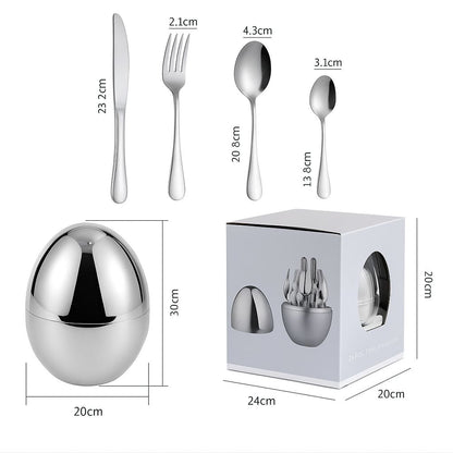 Juego de Cubiertos de Acero Inoxidable 24 Piezas con Estuche Moderno Elegante para Hogar