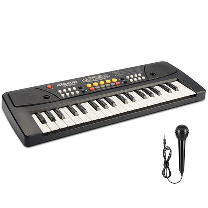 Teclado Piano Eléctrico Infantil 37 Teclas con Micrófono – Órgano Musical Educativo con Ritmos y Canciones para Niños