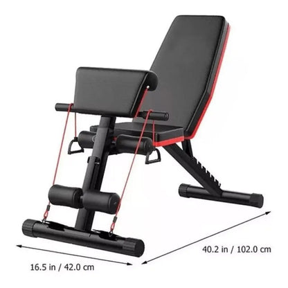 Banco Multifuncional Plegable de Entrenamiento 8 en 1 | Banco de Pesas Ajustable con Respaldo y Predicador – Gimnasio en Casa Reforzado