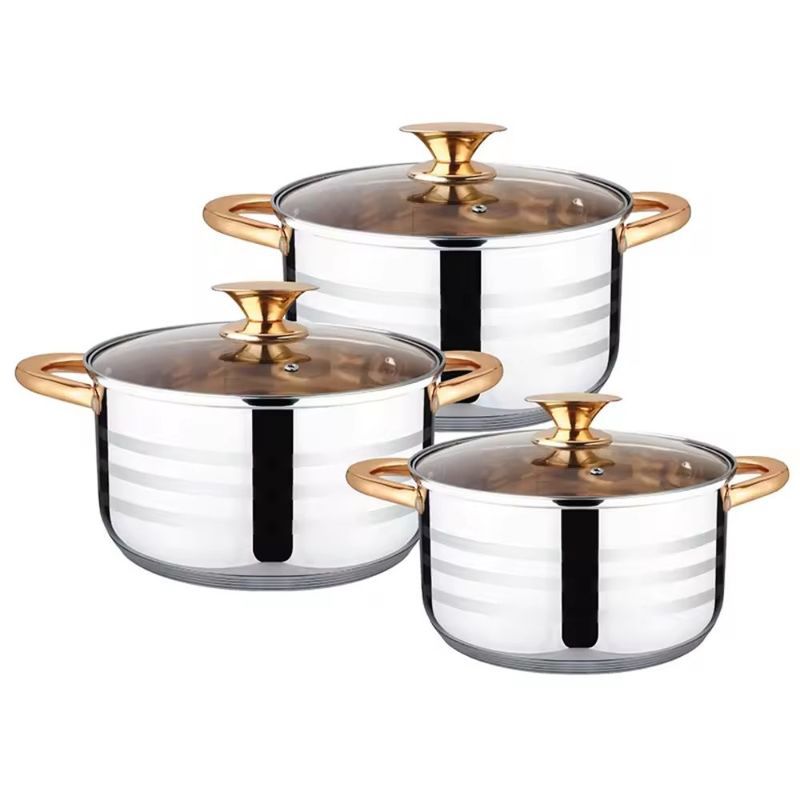 Set de Ollas de Acero Inoxidable para Inducción 6 Piezas Nía