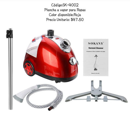 Plancha Vertical de Vapor Sokany 1800W | Elimina Arrugas Rápido | Depósito Grande y Placa XL Con Ruedas