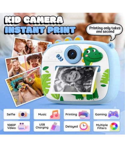 Cámara Fotográfica Infantil Unicornio Instantánea | Cámara Digital para Niños con Impresión Térmica, Juegos y Video