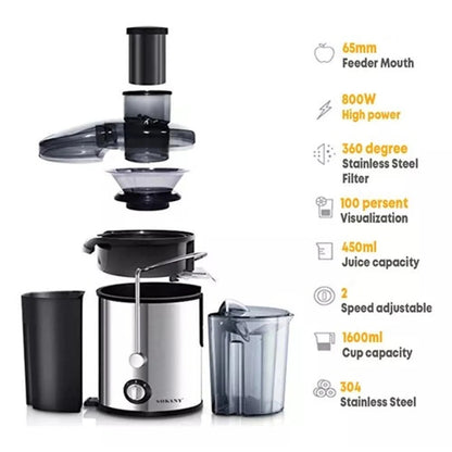 Extractor Jugos Automatico Frutas Verduras Sokany