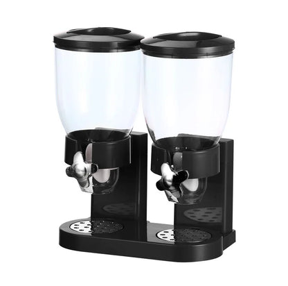 Dispensador Doble de Cereal 2L Contenedor Hermético para Granos, Avena, Frutos Secos y Snacks