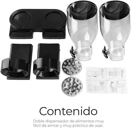 Dispensador Doble de Cereal 2L Contenedor Hermético para Granos, Avena, Frutos Secos y Snacks