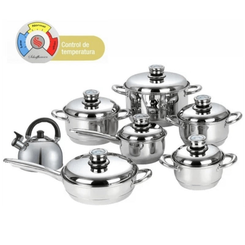 Bateria De Ollas Acero Inoxidable Schaffhausen Juego 13 Piezas