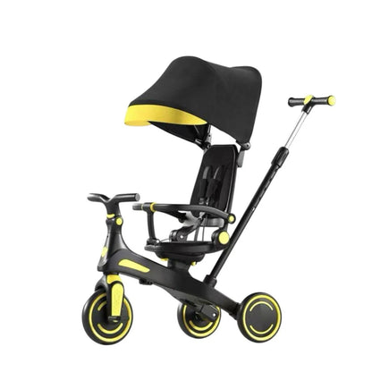 Triciclo Evolutivo 5 en 1 para Bebé con Capota, Asiento Giratorio y Manija de Control – Coche Paseador Infantil