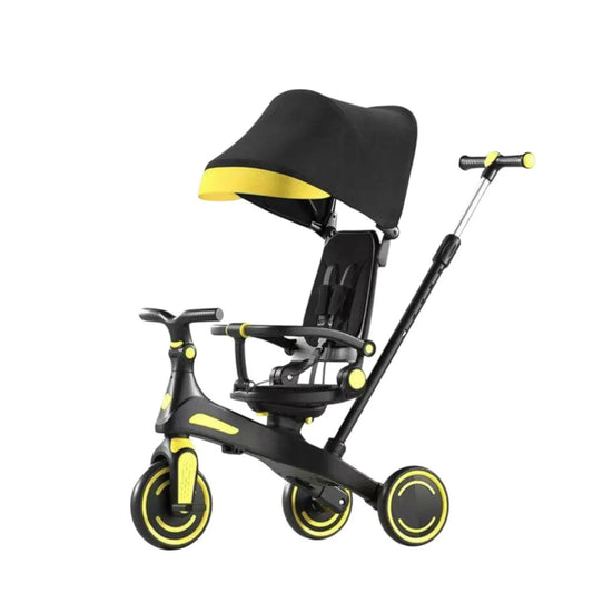 Triciclo Evolutivo 5 en 1 para Bebé con Capota, Asiento Giratorio y Manija de Control – Coche Paseador Infantil