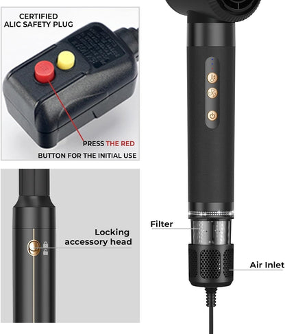 Secador y Moldeador de Cabello 7 en 1 – Secador, Alisador, Rizador y Cepillo con Tecnología Iónica y Accesorios Intercambiables