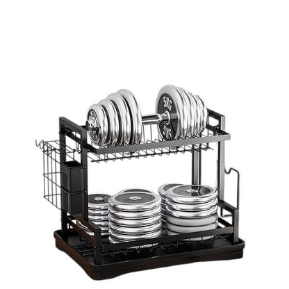 Organizador y Escurridor Loza Platos Acero Inoxidable 2 Niveles