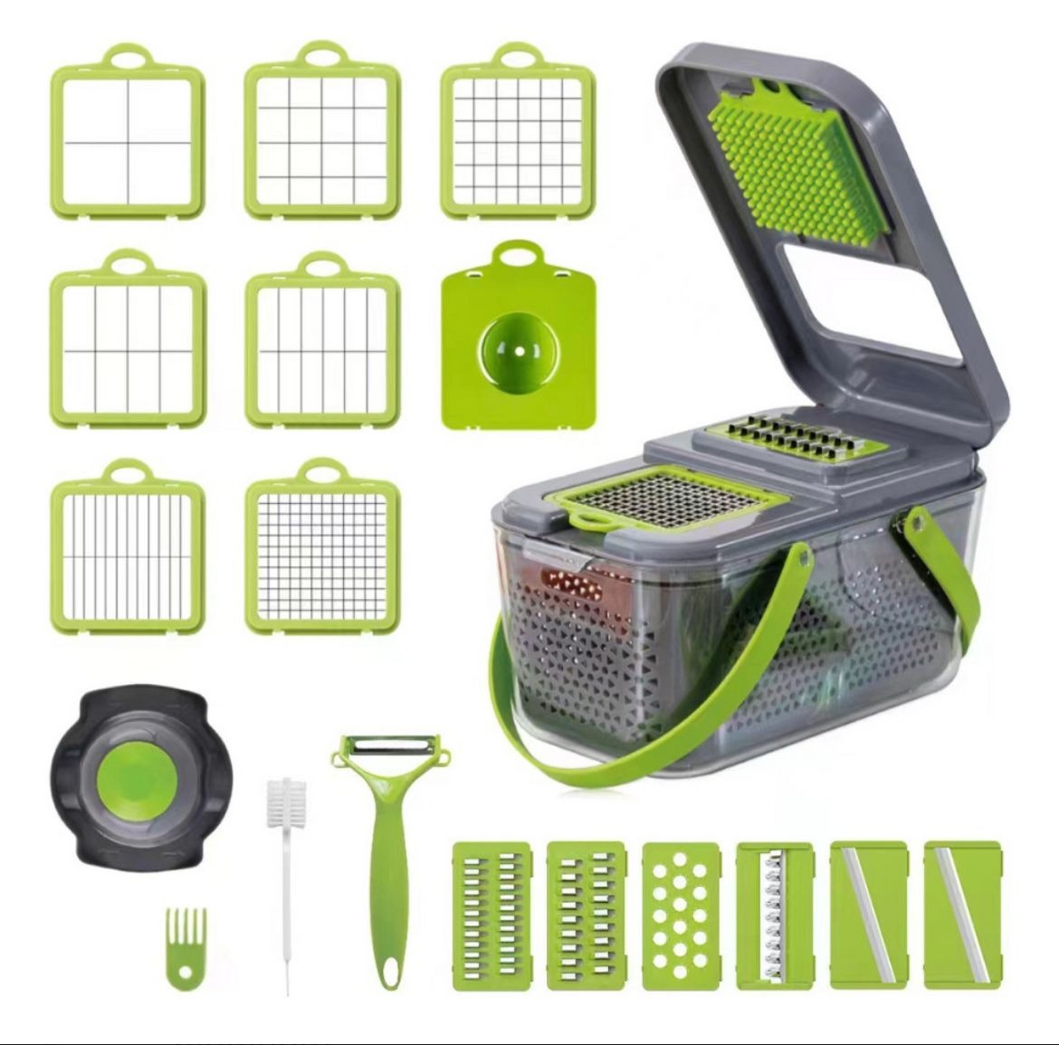 Picatodo Multifuncional Rayadora Verduras Procesador Alimento 22 piezas