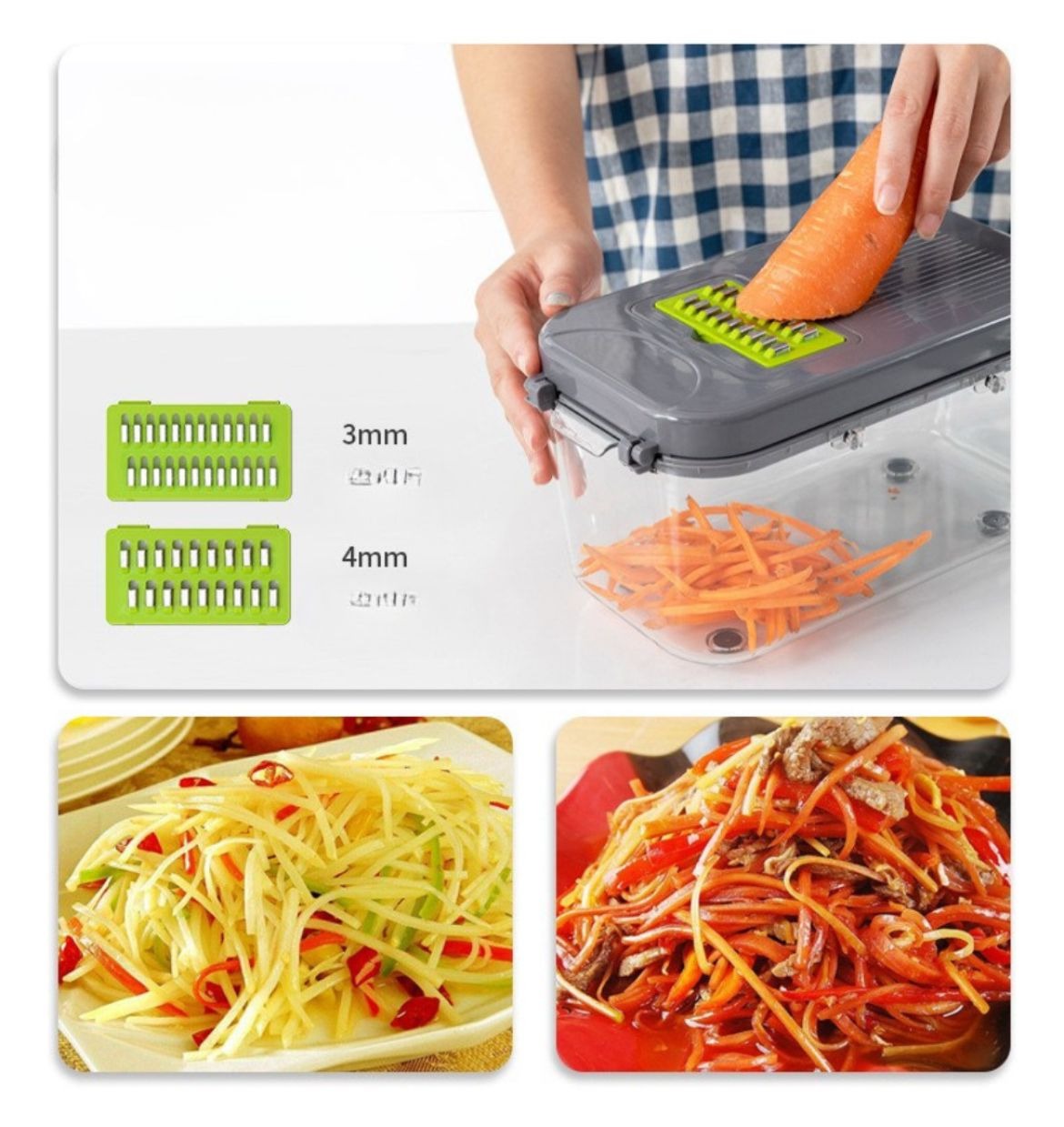Picatodo Multifuncional Rayadora Verduras Procesador Alimento 22 piezas