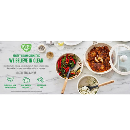 Set Juego Ollas 17 Piezas Granito Marmol Antiadherente Donnor Crema