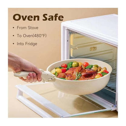 Set Ollas Donor 5 Piezas Cerámica Granito Marmol Antiadherente