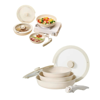 Set Ollas Donor 5 Piezas Cerámica Granito Marmol Antiadherente